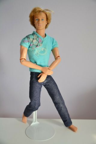 Ken Fashionistas Articulated Doll Hottie 2008 Jeans Denim Pants Blonde Hair