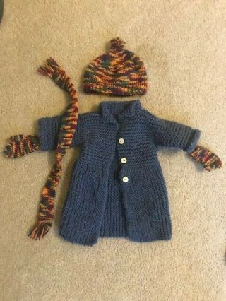 Handmade Coat,  Mittens,  Hat,  Scarf To Fit American Girl Dolls/18 In Dolls