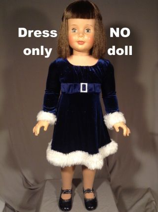 Pretty Navy Blue Christmas Party Dress Fits Patty Playpal 35 " Lifesize Doll 24m