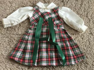 American Girl Molly Plaid School Jumper And Blouse,  Euc