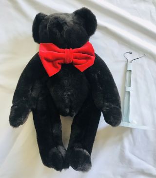 Vermont Teddy Bear Black Rose Bouquet Bow Tie Authentic Fully Jointed Stuffed