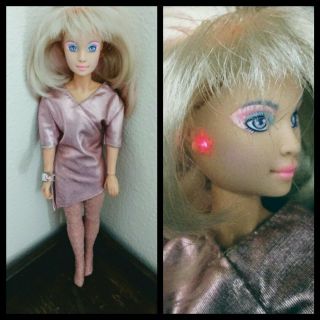 Jem Jerrica Holograms Doll Bracelet Dress Light - Up Star Earrings Hasbro 1985