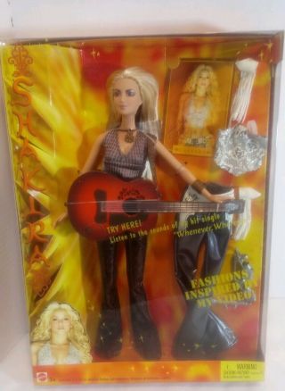 Shakira Barbie Doll 2003 Whenever,  Wherever Guitlar B4535 Outfit Fashion Set