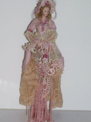 Popular Creations Victorian Light Pink Tassel Doll Body Porcelain Face And Hands