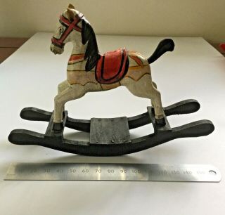 Miniature Dolls House Carved Rocking Horse Possibly German Biedermeier Era