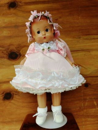Patsy Doll 13” Effanbee Pretty In Pink Ruffle Head Crown Cond Hang Tag