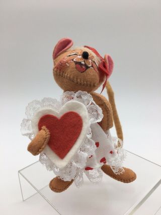 Annalee 94 Girl Mouse Mobiltee Dolls Inc Valentine Heart Dress 2