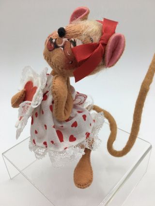 Annalee 94 Girl Mouse Mobiltee Dolls Inc Valentine Heart Dress 3