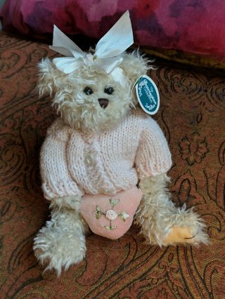 Bearington Bear Valentine " Candi Heart " Bear W/tags 9 " Pink Sweater