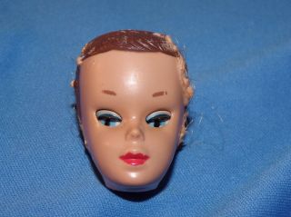 Vintage Miss Barbie Doll Head W/ Orange Band Eyes Close 1 Small Melt Mark