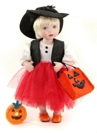 Marie Osmond Halloween 2011 Trick Or Treats & Treasures 9 " Doll Red Tutu Blonde