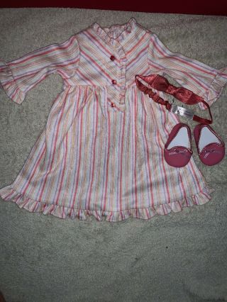 American Girl Doll Kit Striped Nightie Pajamas Pjs Nightgown