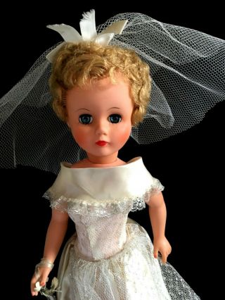 Vtg Bride Doll W Box Jolly Toy Co.  1950s Blonde Hair 19 Inch Fashion Doll