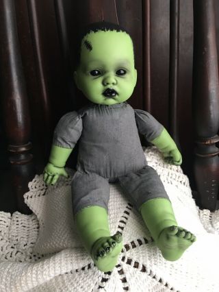 Frankie,  Creepy Ooak Horror Baby Doll.  Frankenstein’s Monster