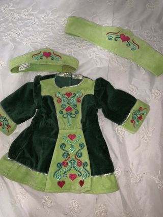 American Girl Doll Irish Dance Outfit Green Dress/accessories,  Nellie.  Retired.