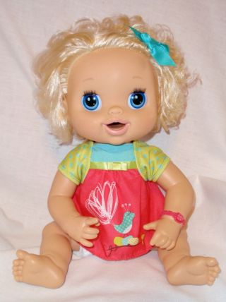 2010 My Baby Alive Doll Interactive Blonde Hair Blue Eyes Extra Diaper
