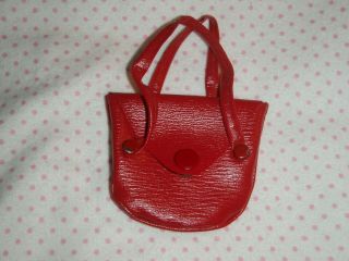 Furga Alta Moda Doll Red Vinyl Leather Purse Handbag Outfit Completer 1960s