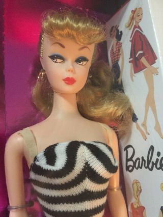 Mattel 35th Anniversary Barbie Doll In Black And White Swimsuit