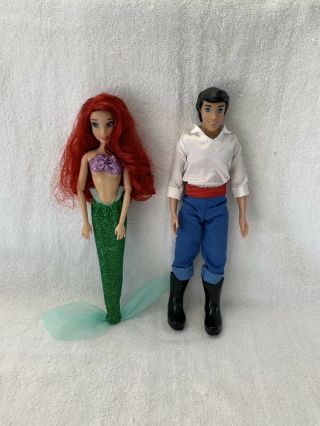 Disney Store Princess Ariel And Prince Eric Dolls