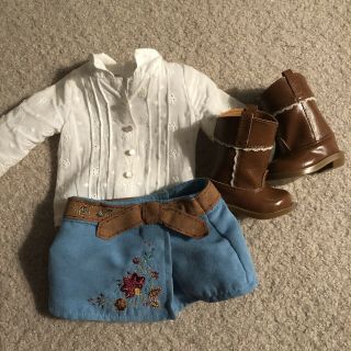 Retired American Girl Doll Goty Nicki Meet Outfit Skirt Bodysuit/shirt Boots
