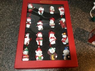 Santa Bear Dayton Hudson Christmas Ornaments Boxed Set 1984 - 1999 Vguc