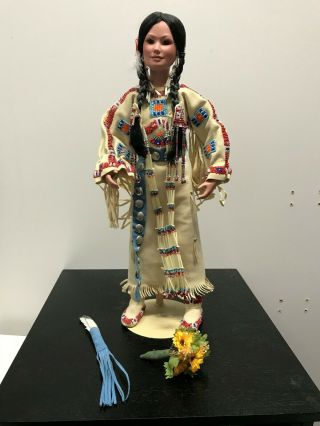 Seven Elk 18 " Porcelain Native American Female Doll