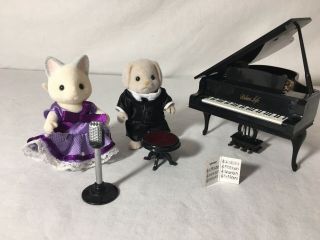 Calico Critters/sylvanian Families Grand Piano With Singer & Pianist