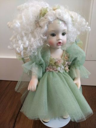 Marie Osmond Tiny Fairy Tot Doll Tabitha And Paperwork Green Dress