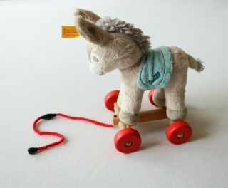 Steiff Issy Donkey Pull Along Toy Animal Plush 238642 2