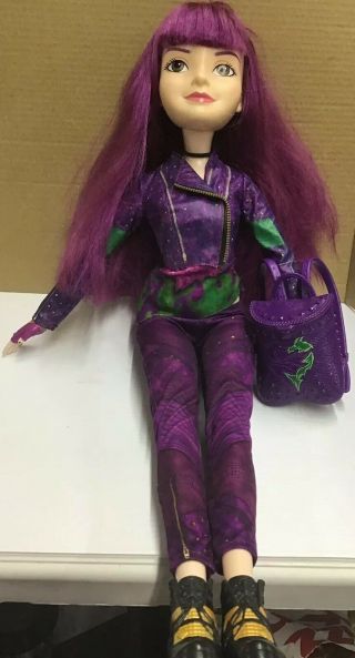 Disney Descendants 2 Exclusive Mal 28 inch Doll w Purple Hair 8 With Backpack 2
