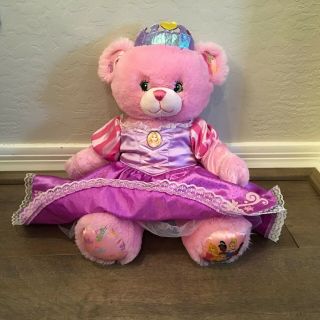 Build A Bear Disney Princesses Pink Bear Plush Stuffed 18” With Rapunzel Dress