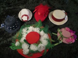 A Grouping Of 6 Hats That Fit Various Dolls.  I Did Not Make These Hats.  2