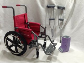 American Girl Doll Wheelchair,  Crutches And Cast