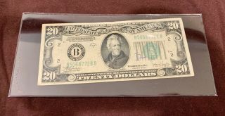 1934 C $20 U.  S.  Federal Reserve Note Green Seal Fr 2057b Ny Frn York Mule?
