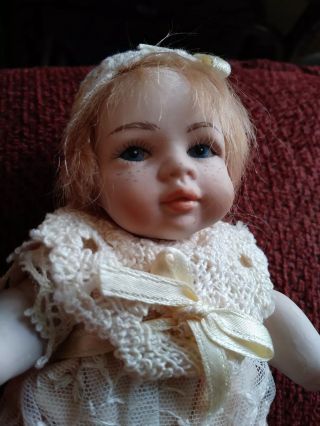 Vintage Bisque Porcelain Baby Doll Signed Le Bambole Di Arianna Italy 6 "
