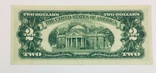 1963 A Series $2 Two Dollar Bill United States Note Red Seal Crisp 2