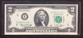 Star Note 1976 $2 Two Dollar Bill Uncirculated Virginia Low Number