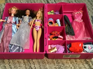 Barbie Fashion Doll Trunk Carrying Case Mattel 1998 Dolls Toys & Stuff Storage