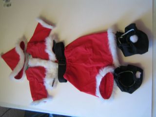Doll Santa Suit Faux Fur Trim Christmas Outfit - Hand Made To Fit Cpk Dolls
