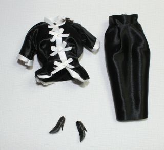 Lovely Black Suit With Cameo Pin For 11 - 12 1/2 " Fashion Royalty Or Silkstone
