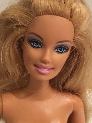 Nude Barbie Doll Articulated Superstar Long Blond Hair Blue Eyes For Ooak