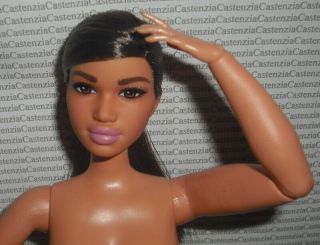Nude Barbie Mattel Brunette Brown Eye Aa Curvy Chriselle Lim Selma Doll For Ooak