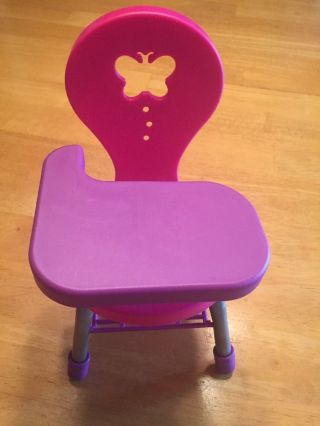 18 " American Girl Doll Pink High Chair Swivel Tray W/ Storage Accessory