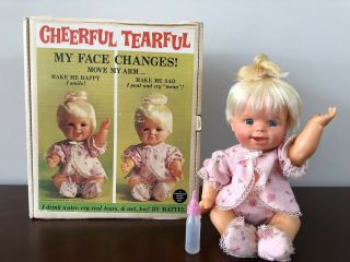 Vintage 1965 Mattel 13 " Cheerful Tearful Doll In The Box