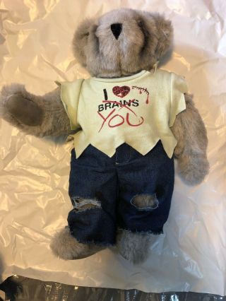 Vermont Teddy Bear Co Zombie Bear Grey Plush 17 " Tall Fully Jointed Fast Ship