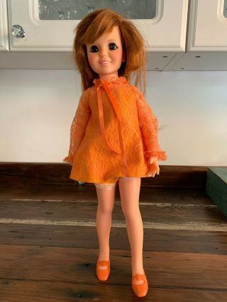 1969 Chrissy Doll With Full Orange Outfit & Hair