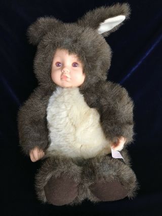 Anne Geddes 18 " Baby Doll Squirrel Brown Weighted Bean Plush Stuffed Animal Toy