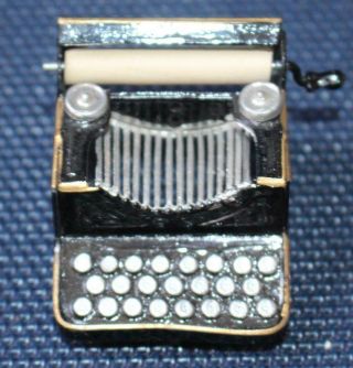 Dollhouse Miniature Metal Typewriter Roller Has Paper & Moves