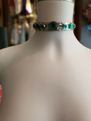 Princess Diana 18 " Doll Faux Emerald And Diamond Choker On Felt