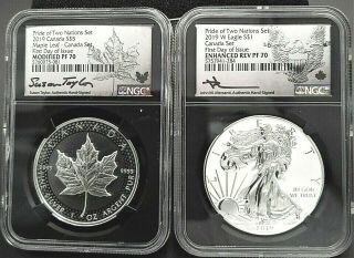 2019 W Canada Rcm Version Pride Of Two Nations Ngc Pf70 Set First Day Of Issue